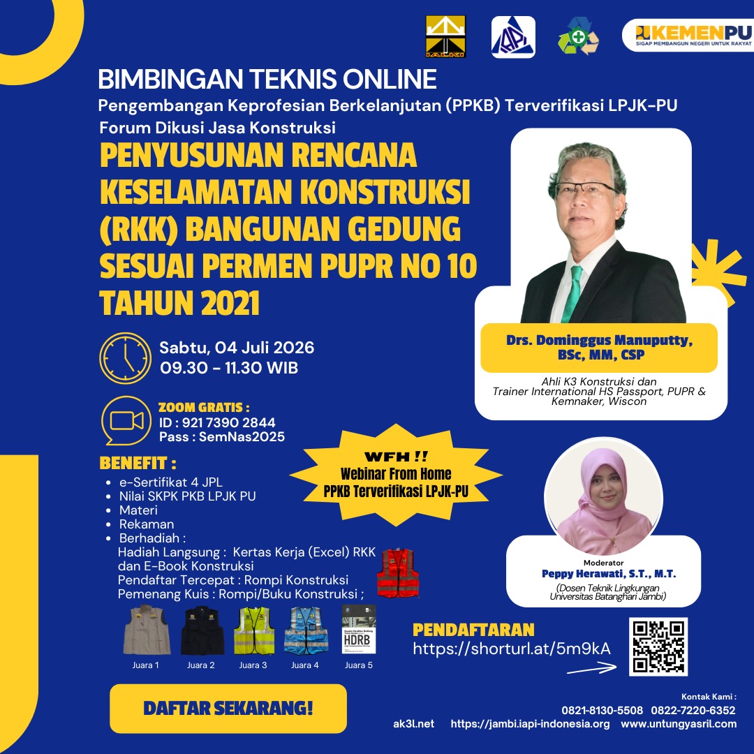 Bimbingan Teknis Online Pengembangan Keprofesian Berkelanjutan Kementerian-PU LPJK : FORUM DISKUSI JASA KONSTRUKSI